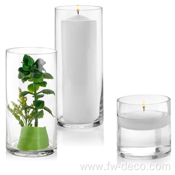 wholesale custom tall small cylinder glass flower vase